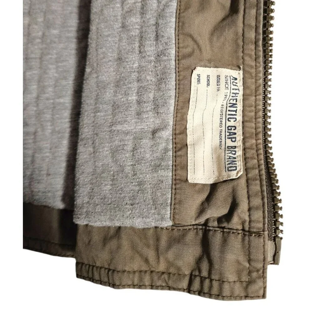 Vintage Gap Canvas Field Jacket Spanish Olive Baby SZ 4T Cargo Utility Military - Picture 7 of 11